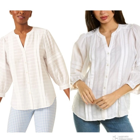 J. McLaughlin linen blend top - Picture 1 of 11